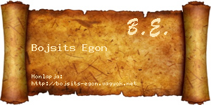 Bojsits Egon névjegykártya